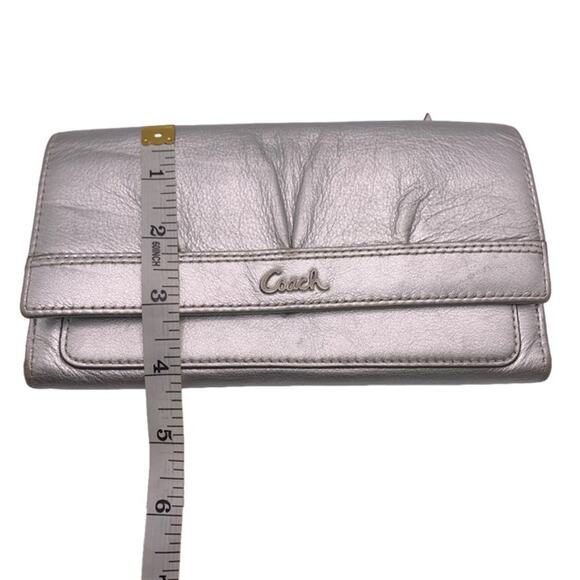 COACH Metallic Silver Wallet - Picture 9 of 10